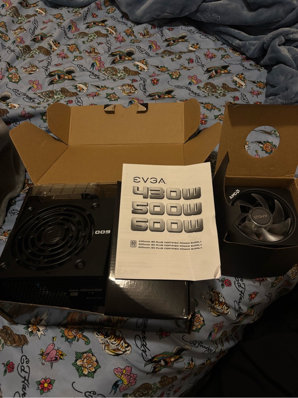 EVGA Black 500W ATX Power Supply with AMD CPU Cooler